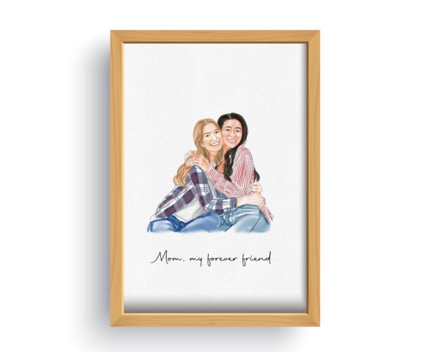 First Mother's day gift | Custom watercolor painting | family portrait from photo | personalized gift for her | custom hand painted portrait