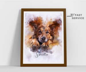 Custom Pet Portrait Using Pet Photo Personalized Dog memorial gift | Mother's day gift for her | Christmas Gift | Dog Portrait handmade gift