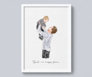 First Fathers Day Present, Personalised Dad Drawing, Birthday Gift From Daughter/Wife, Custom dad portrait, custom Gift for Dad