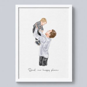 First Fathers Day Present, Personalised Dad Drawing, Birthday Gift From Daughter/Wife, Custom dad portrait, custom Gift for Dad