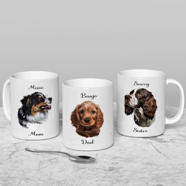 Custom Dog Mug + Name, Hand Drawn Dog breed Mug, Dog loss Coffee Cup, Personalized Dog Mugs for Mom/Dad, Christmas Gift For Pet Parents