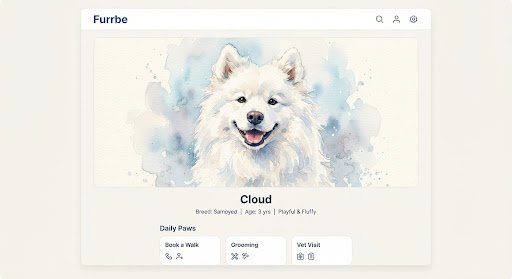 Watercolor portrait of fluffy white Samoyed dog