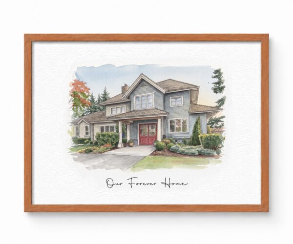 Home portrait, house painting, housewarming gift, our first home sign, home sweet home sign, watercolor house portrait, realtor gift
