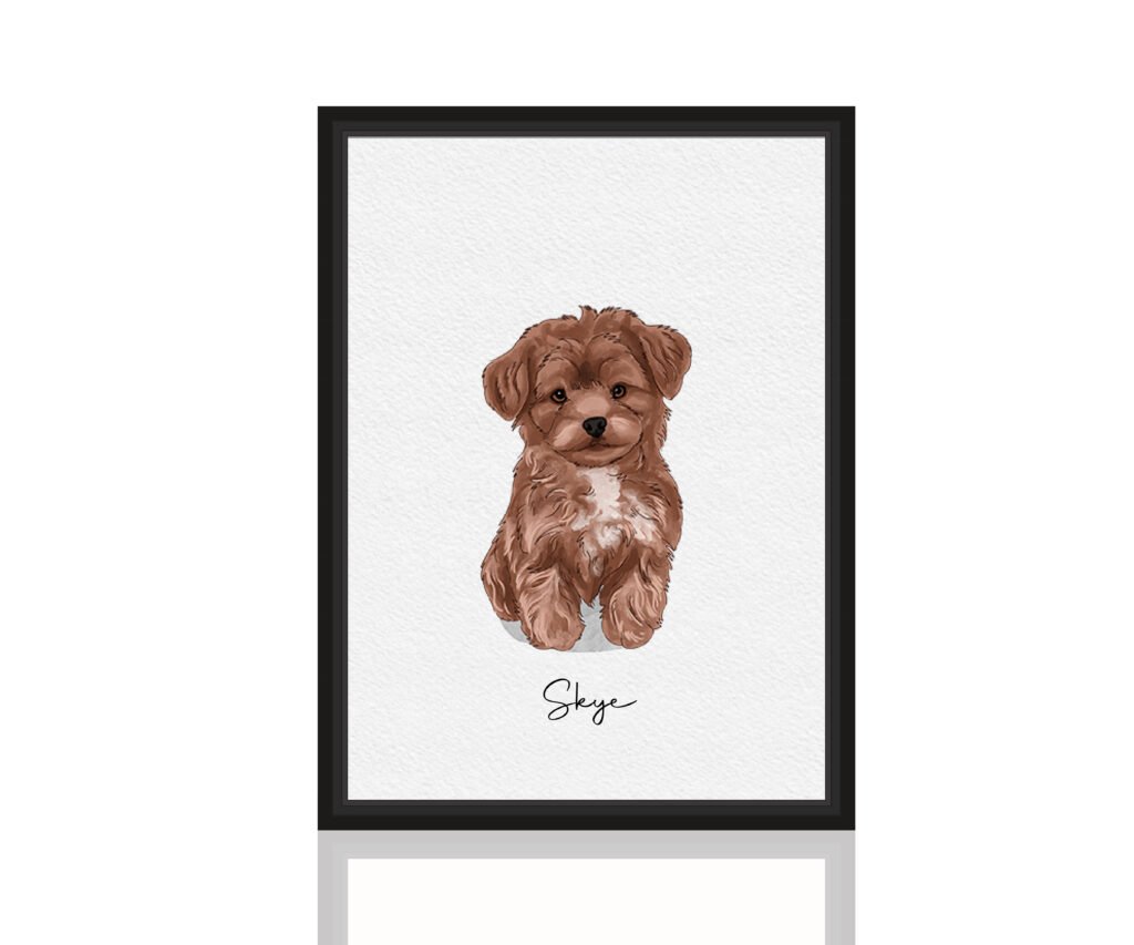 Mini custom watercolor pet portrait from photo | hand painted dog portrait | Personalized drawing from photo | Memorial gift for Pet owner