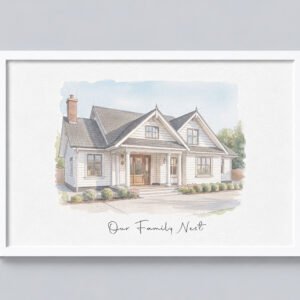Home portrait, watercolor house painting, housewarming gift, our first home sign, House portrait, home sweet home sign, realtor closing gift