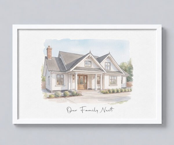Home portrait, watercolor house painting, housewarming gift, our first home sign, House portrait, home sweet home sign, realtor closing gift