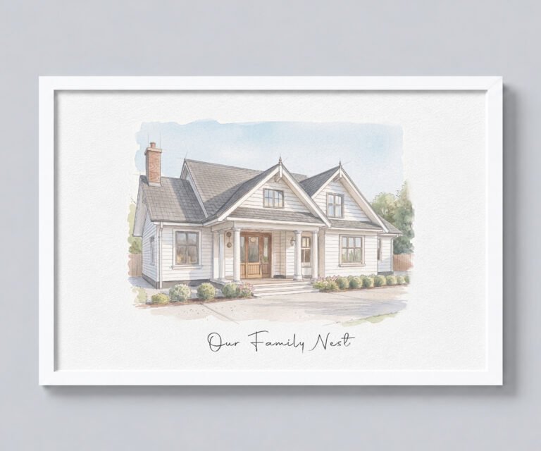 Home portrait, watercolor house painting, housewarming gift, our first home sign, House portrait, home sweet home sign, realtor closing gift