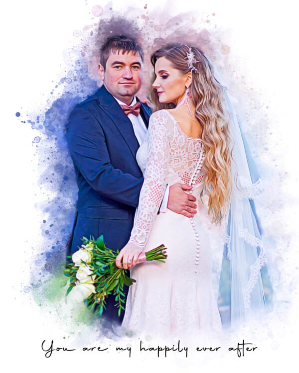 Photo to painting, wedding gift, Personalized Gift, engagement gift, Couple Portrait, gift for him, gift for her, painting from photo, portrait from photo, Wedding Anniversary, Custom Watercolor, housewarming gift, Christmas Gift