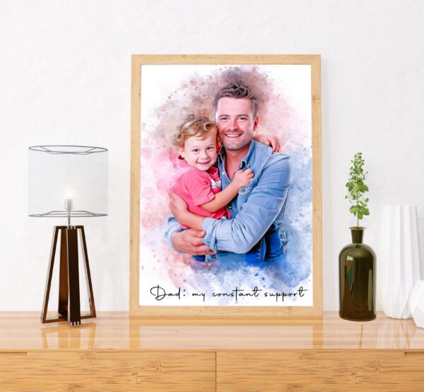 Personalized gift for him that captures special moments. our custom portrait is a unique painting from photo, making it a thoughtful gift from wife or daughter. celebrate father and daughter bonds with this meaningful present - by Pawarty