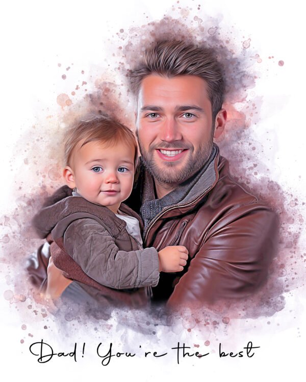 Fathers Day Gift, Gift From Wife, Gift from daughter, New Dad Gift, Gift for Husband, Gift for him Grandpa, first father Gift, Father and Daughter, Personalized gift, Dad birthday gift, Anniversary dad gift, Custom Portrait, Painting from photo - by Pawarty