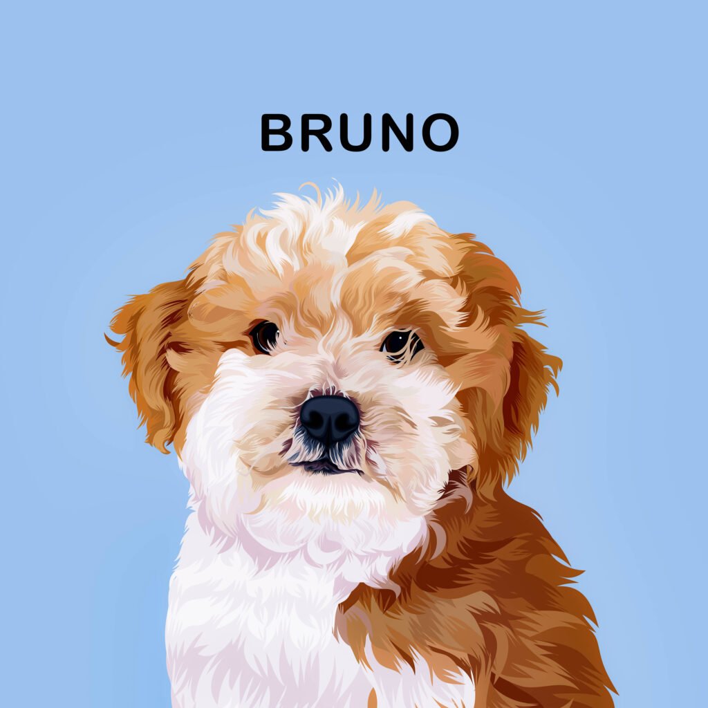 Custom Dog Portrait from photo | Cartoon pet portrait | Personalized Dog drawing from photo | Dog Memorial Gift for her | Mother's day gift